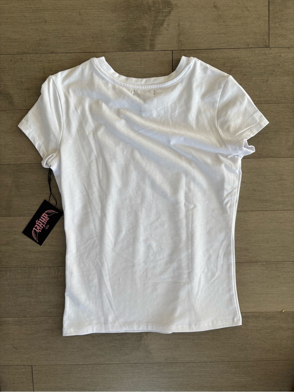 Women's White Crewneck Short Sleeve Tee by Perfect Angel - Picture 5 of 8